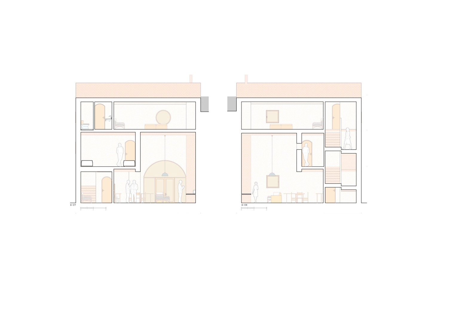 Cross sections. Cortijo El Pardillo by LAH arquitectura.