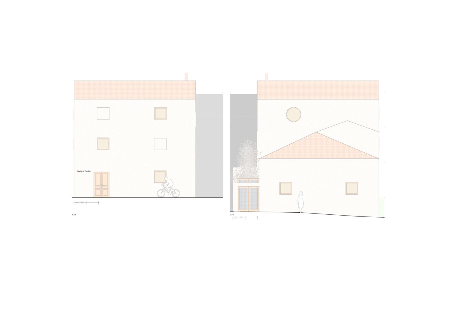 Side elevations. Cortijo El Pardillo by LAH arquitectura.
