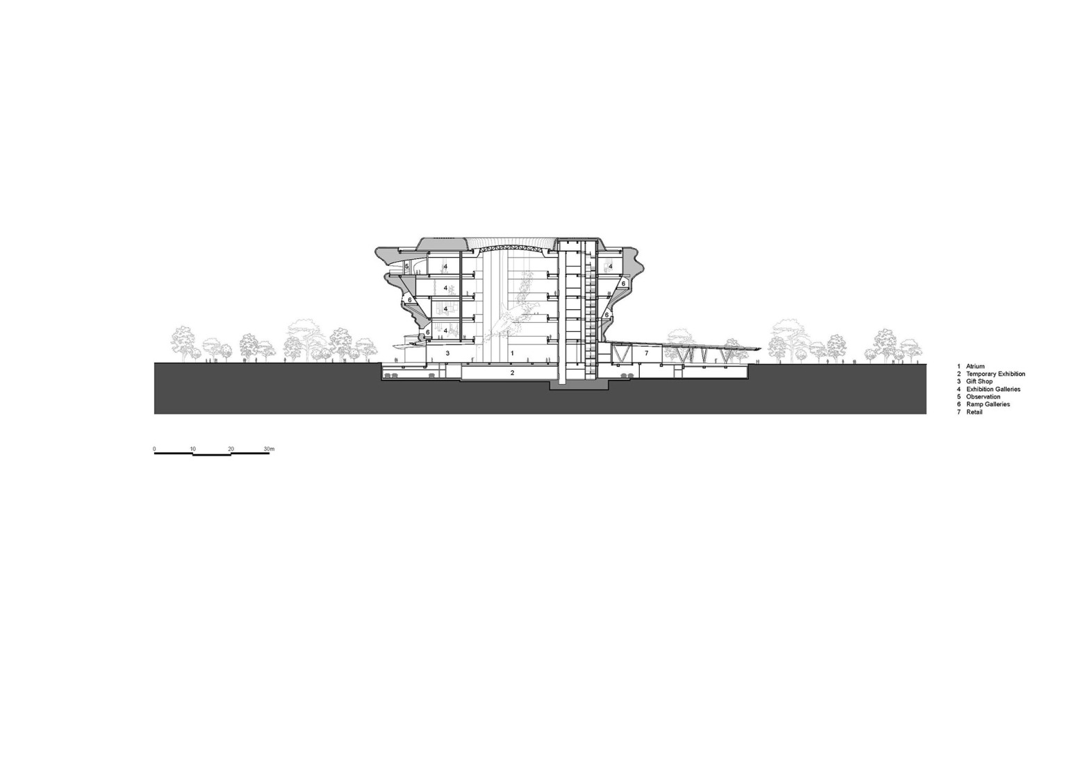 Section. Hainan Science Museum by MAD.