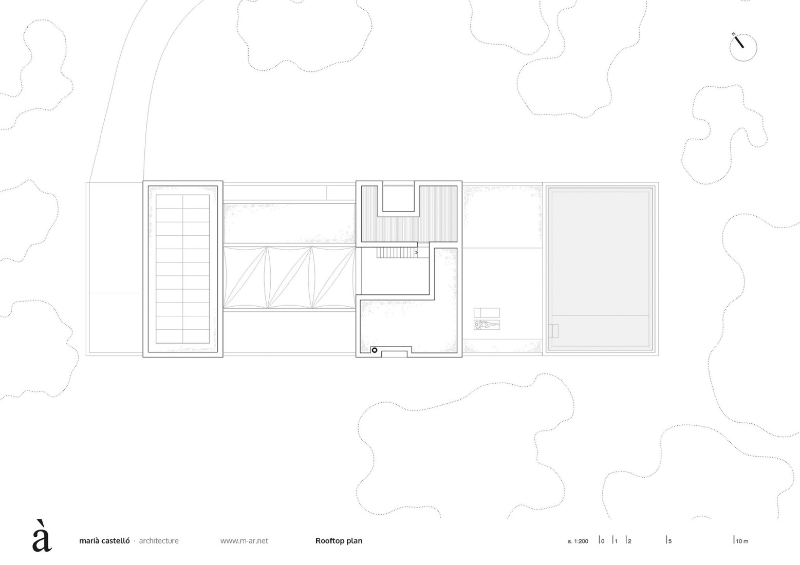 Rooftop floor plan. Ses Clotades by Marià Castelló.