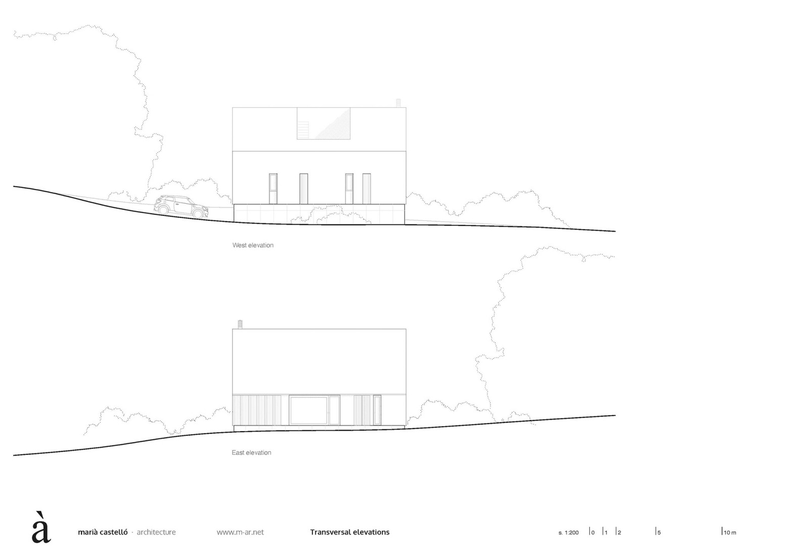 Transversal elevations. Ses Clotades by Marià Castelló.
