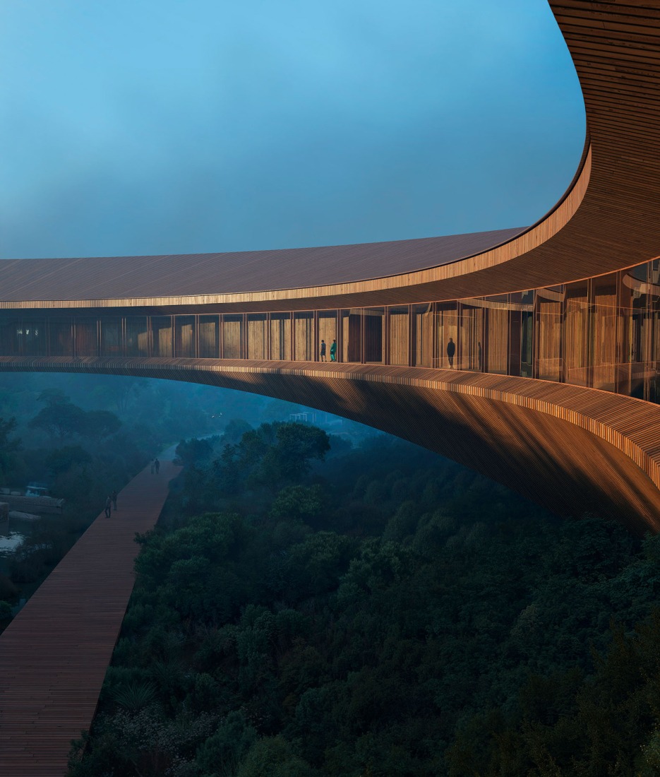 "The Ring and Greenhouse" by Snøhetta. Rendering by Proloog.