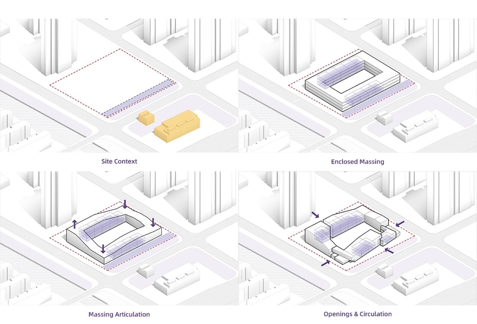 Diagrama de masas. Guardería Block por SoBA.