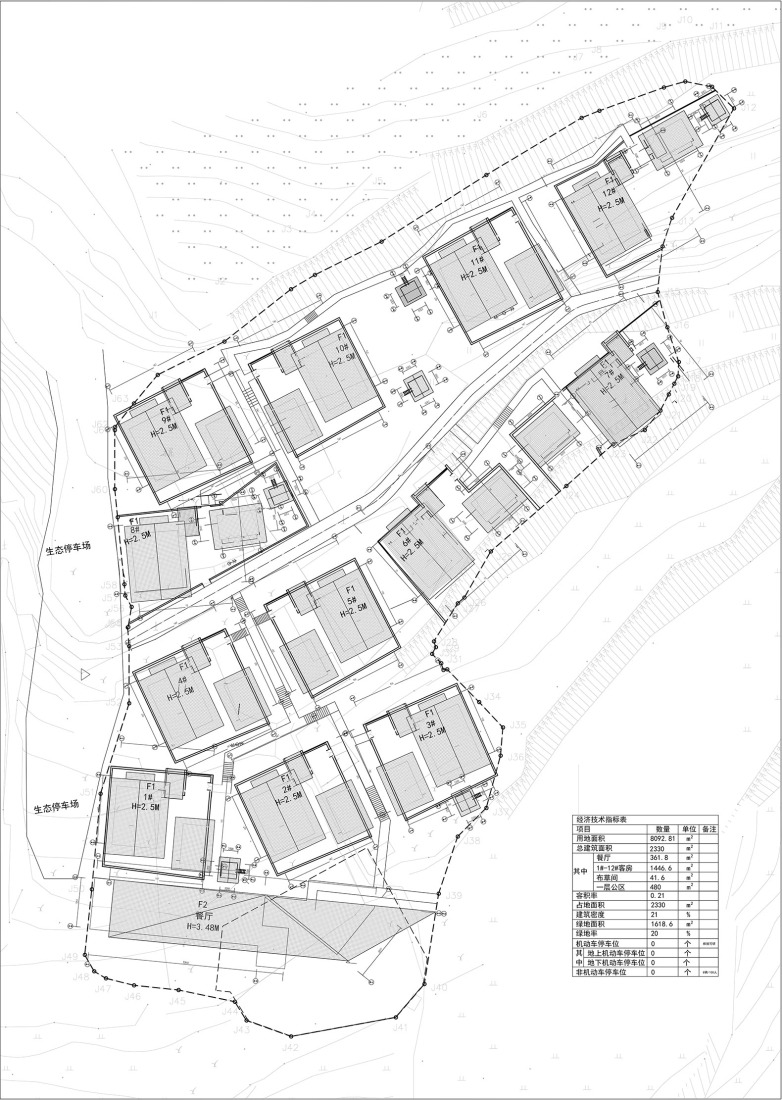 Site plan. Songtsm Travel Hotel Jiuzhai by Thinking Design.