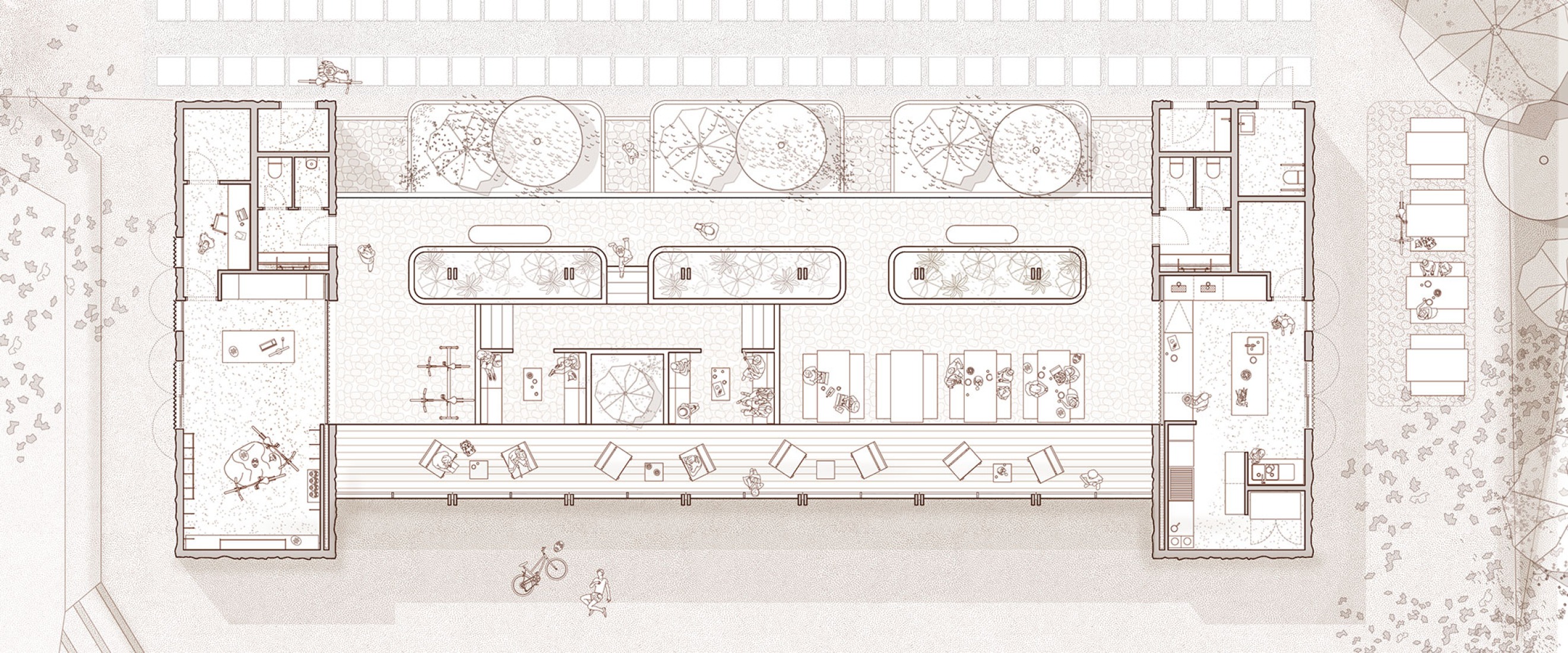 Floor plan. Pamba Bike Refuge by URLO Studio.