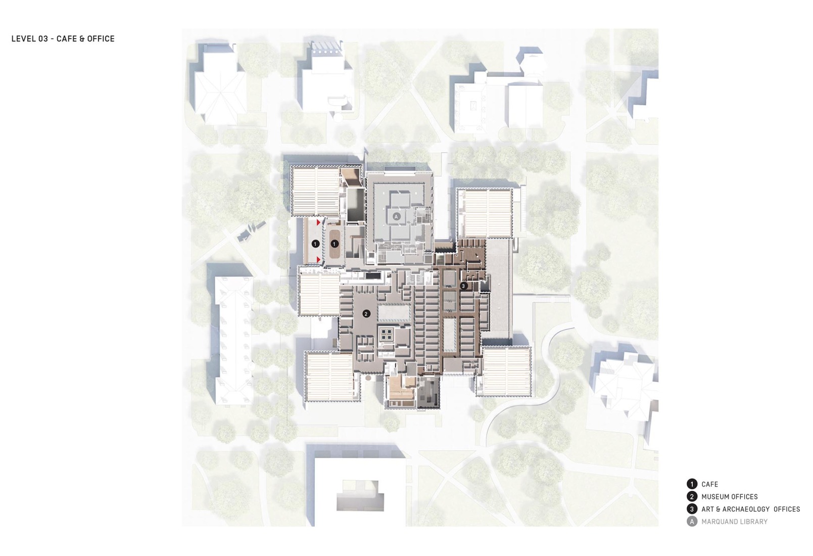 Third floor plan. Princeton University Art Museum by Adjaye Associates.