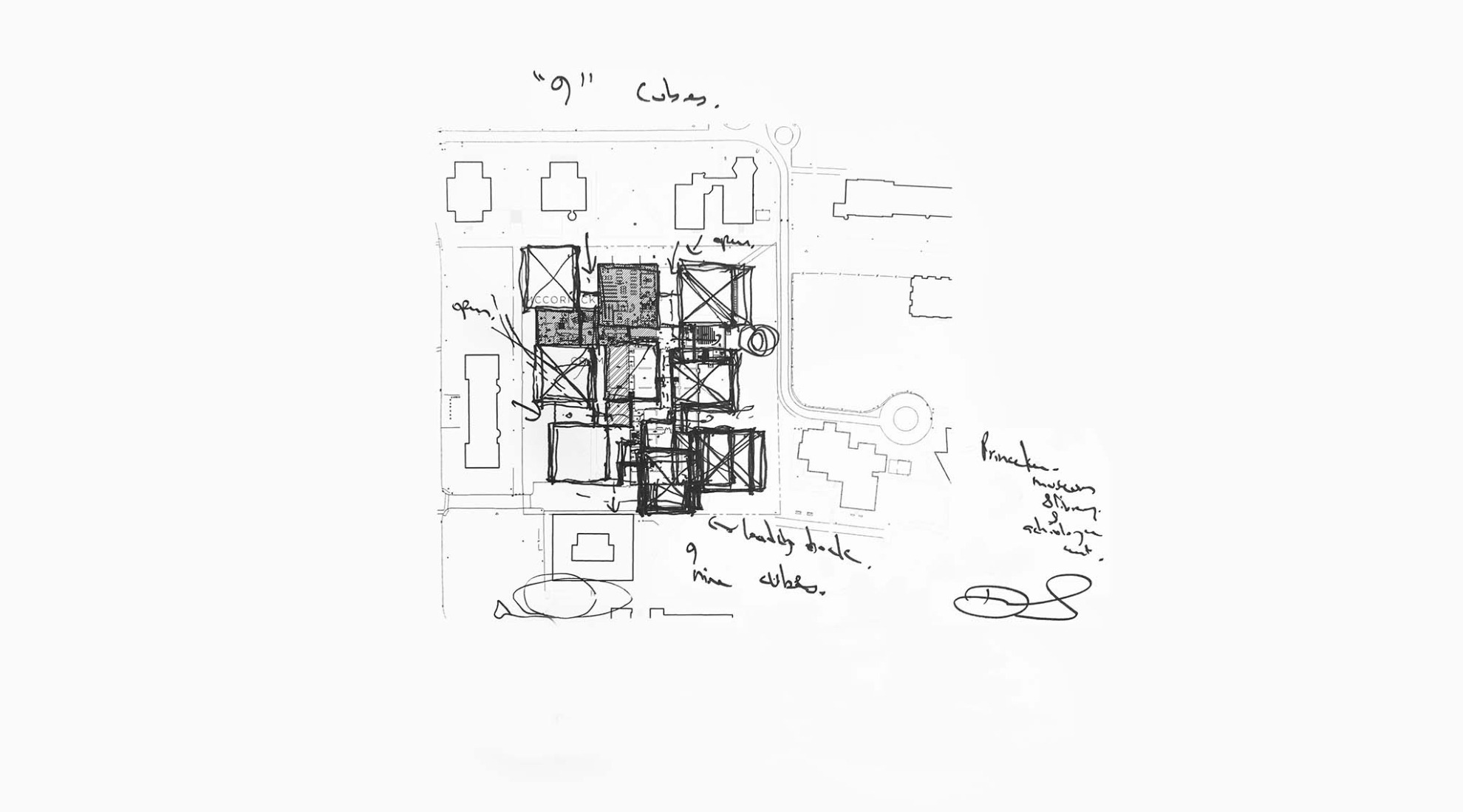 Sketch. Princeton University Art Museum by Adjaye Associates. 