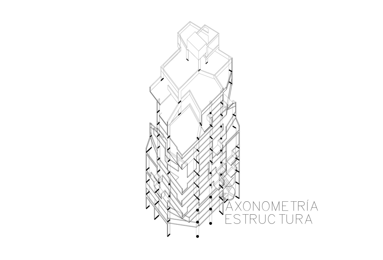 Estructura. Edificio BLOCK por Ariel Jacubovich Oficina de Arquitectura.
