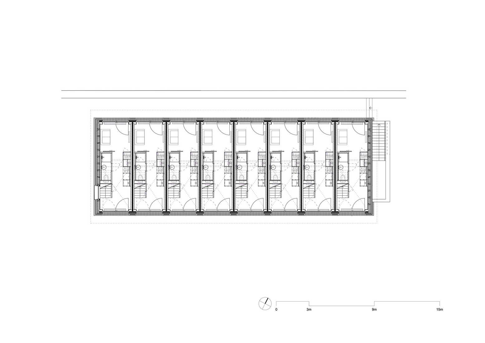 Plano de planta baja. Casas pequeñas Kappel am Albis por Atelier Kempe Thill.