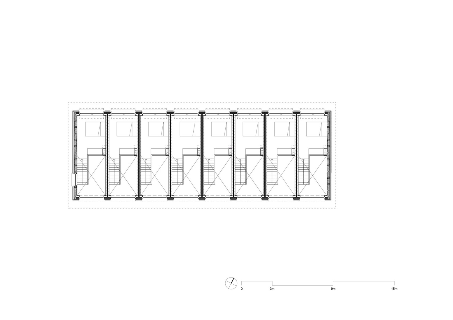 Plano de primera planta. Casas pequeñas Kappel am Albis por Atelier Kempe Thill.