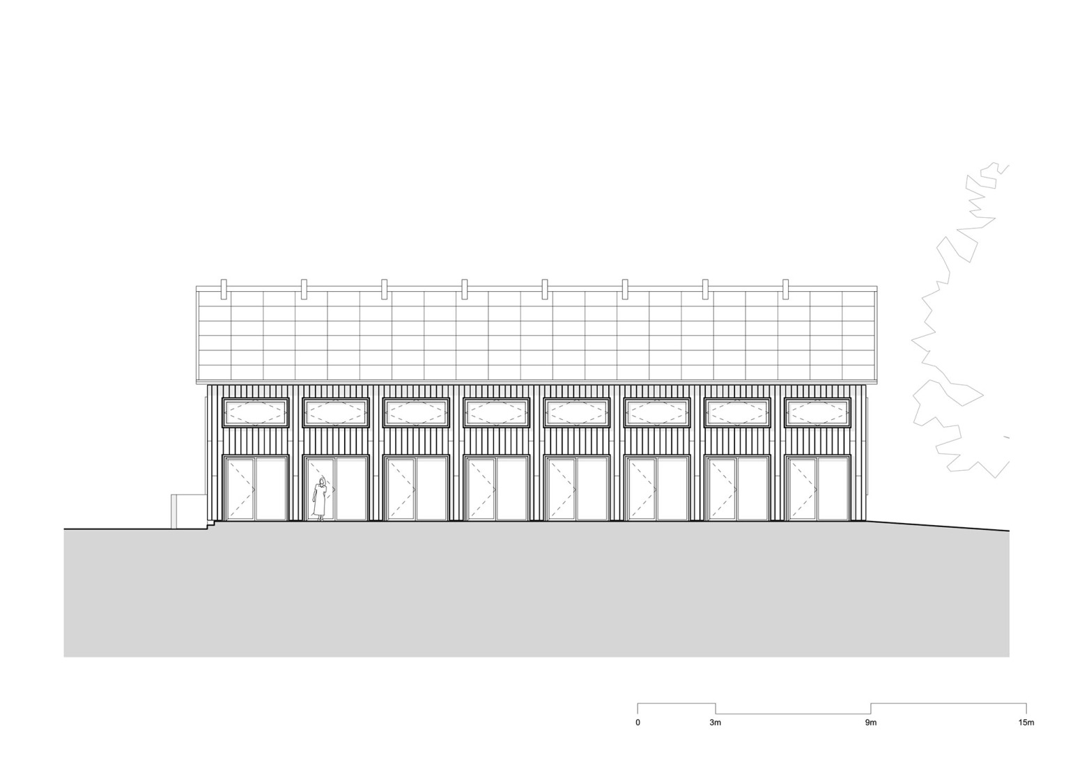 Alzado. Casas pequeñas Kappel am Albis por Atelier Kempe Thill.
