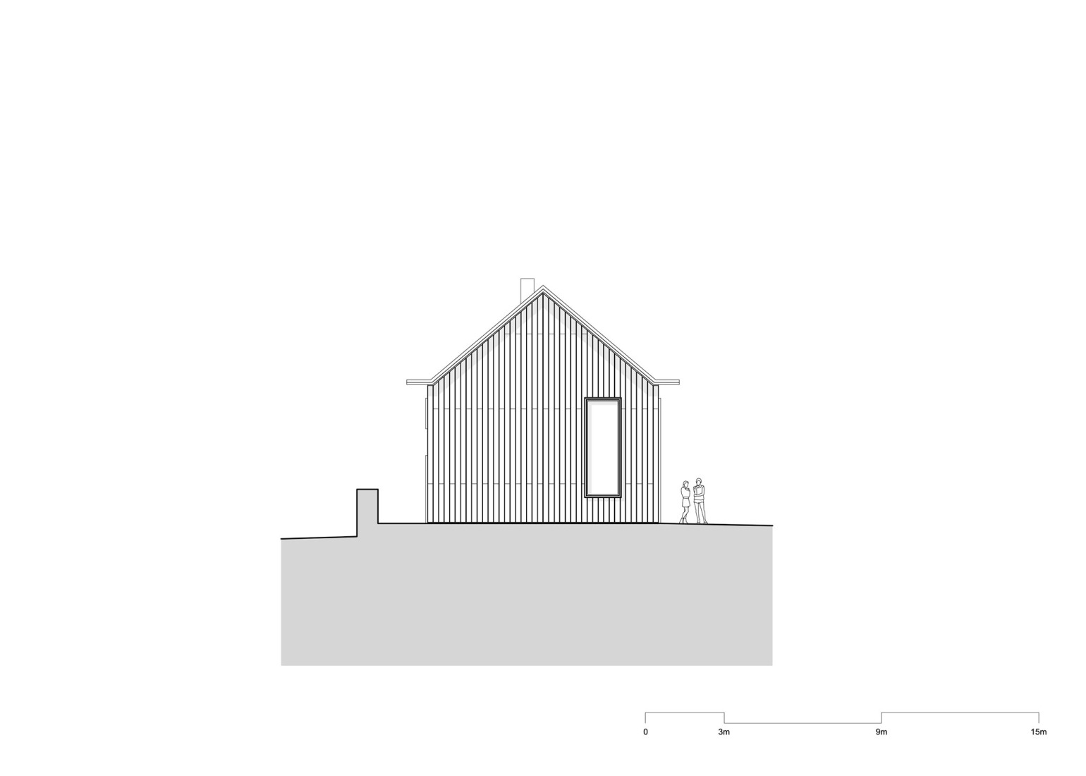 Alzado. Casas pequeñas Kappel am Albis por Atelier Kempe Thill.
