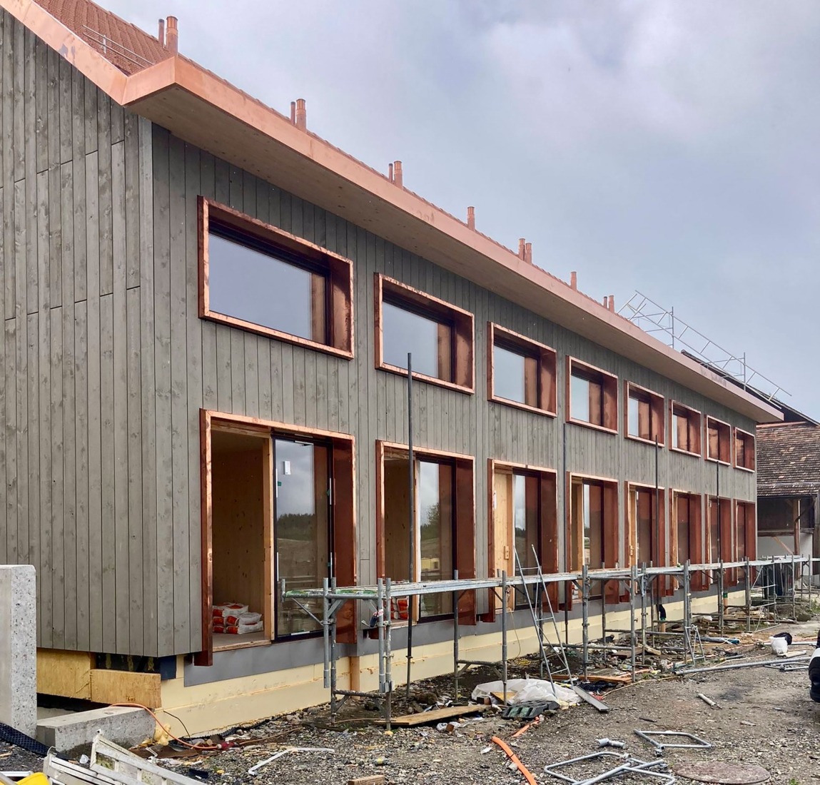 Proceso constructivo. Casas pequeñas Kappel am Albis por Atelier Kempe Thill.
