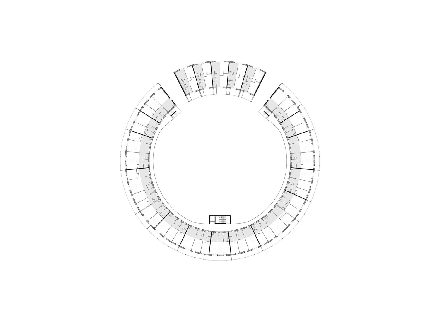 First floor plan. Social housing by Régis Roudil Architectes.