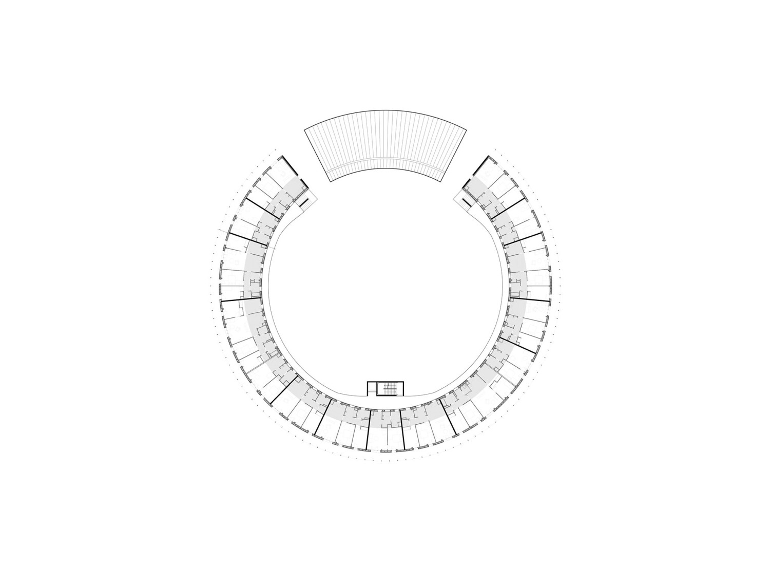 Second floor plan. Social housing by Régis Roudil Architectes.