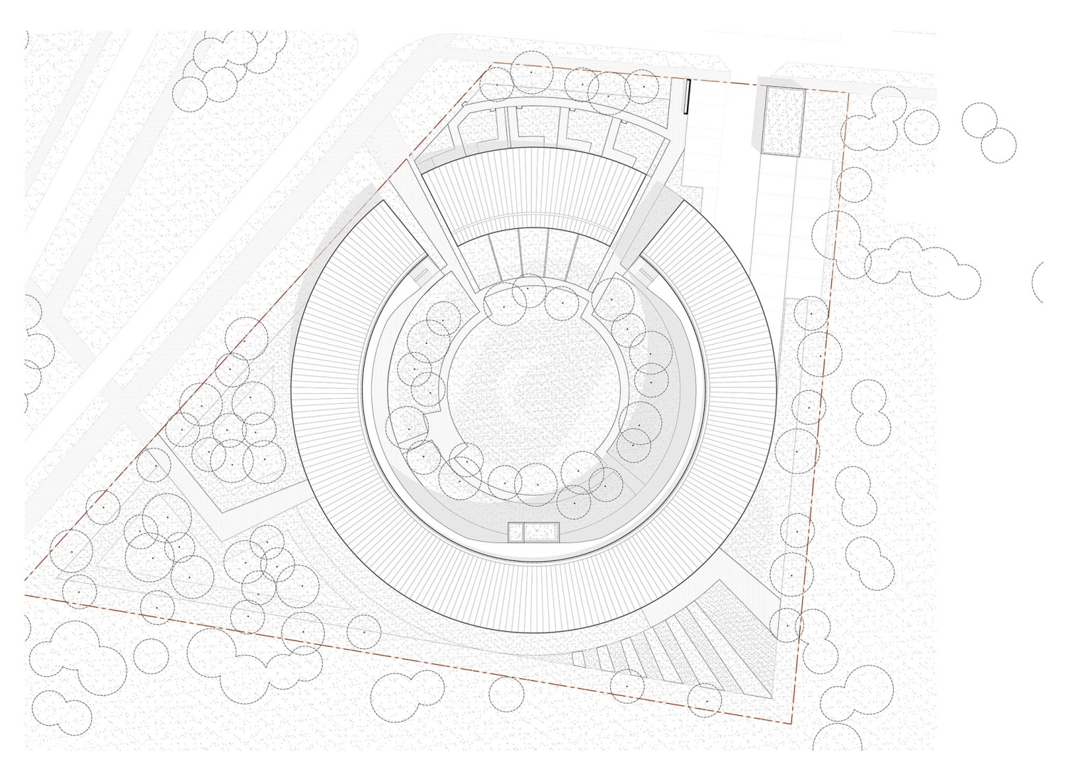 Roof plan. Social housing by Régis Roudil Architectes.