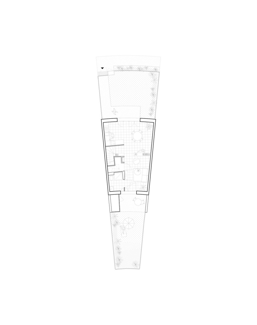 Typical floor plan. Social housing by Régis Roudil Architectes.