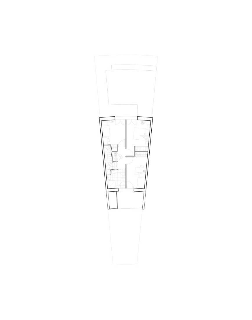 Typical floor plan. Social housing by Régis Roudil Architectes.