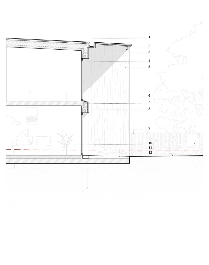 Section. Social housing by Régis Roudil Architectes.