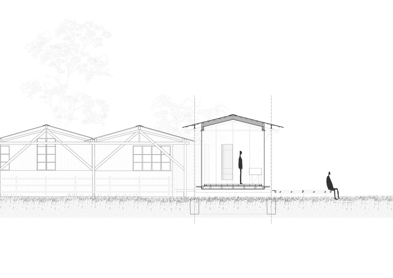 Section. Holiday house Hof Ahmen by Atelier Sunder-Plassmann. 