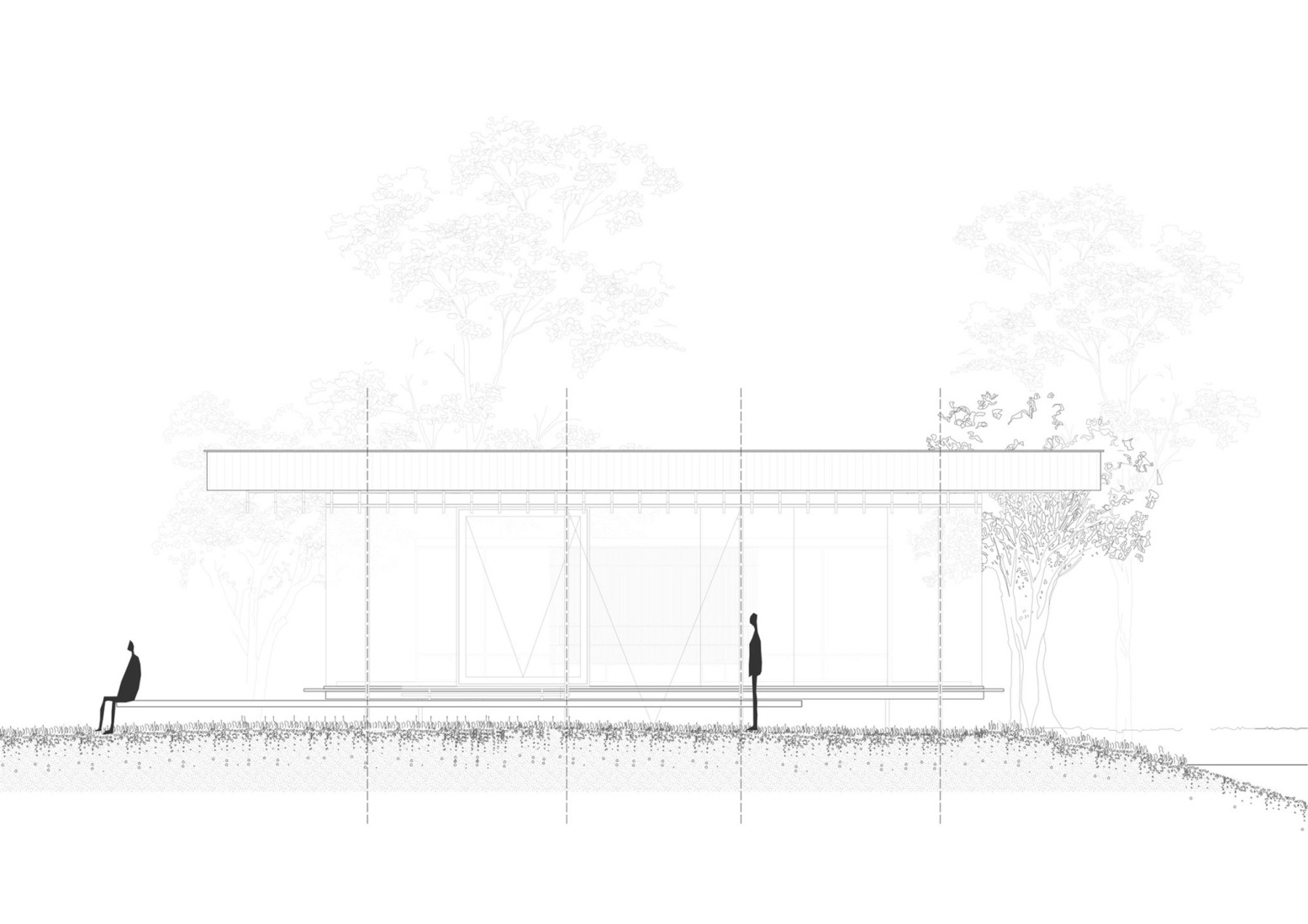Elevation. Holiday house Hof Ahmen by Atelier Sunder-Plassmann.  