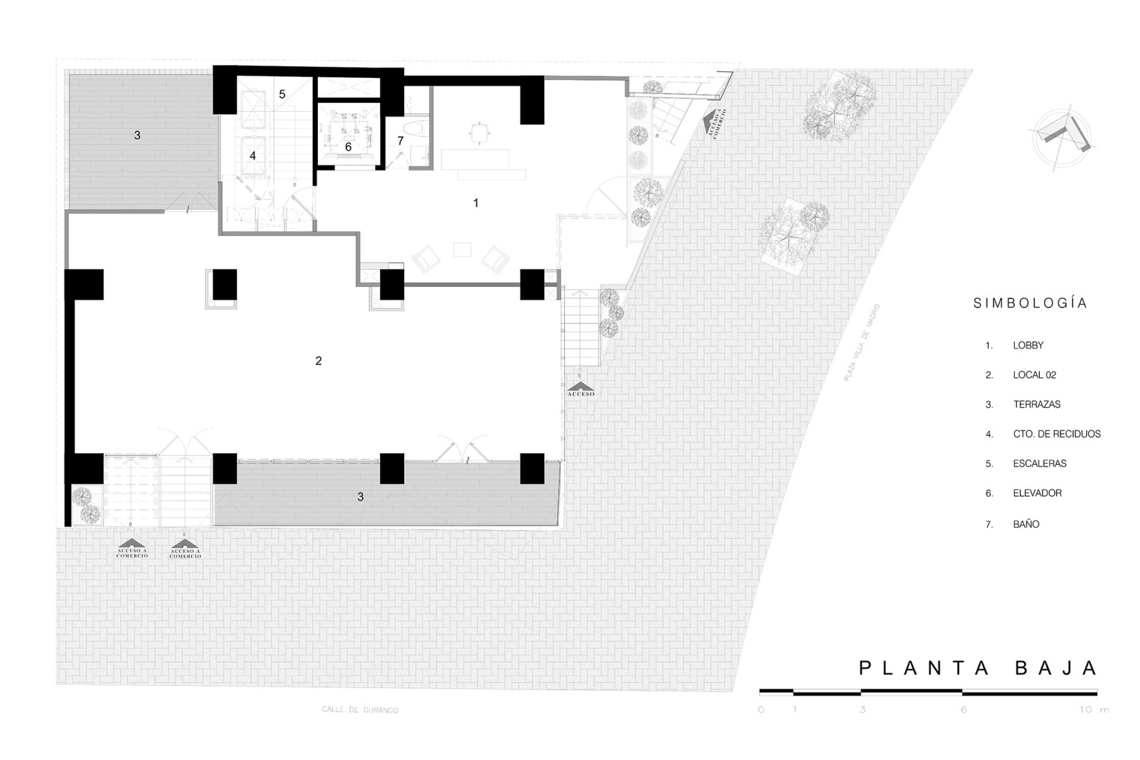 Ground floor plan. ICON Cibeles by BRAG Arquitectos.