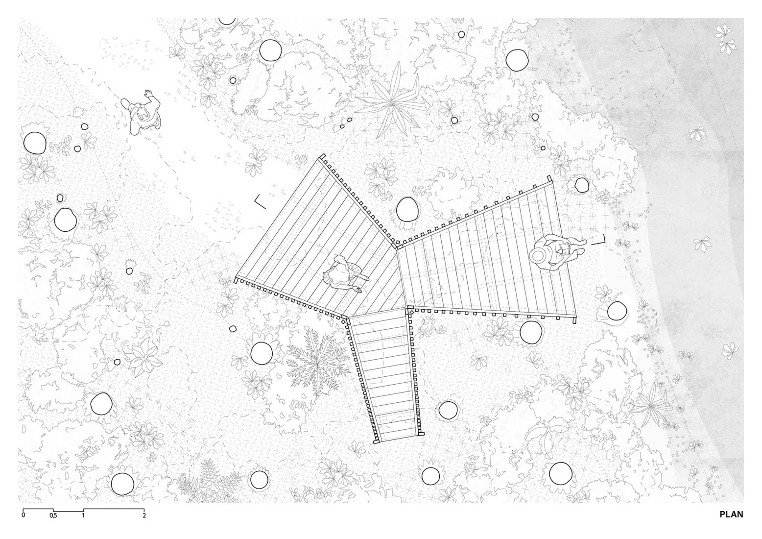Ground floor plan. "Y amplifajer" by Stadtgrad and CoLab TU Berlin.