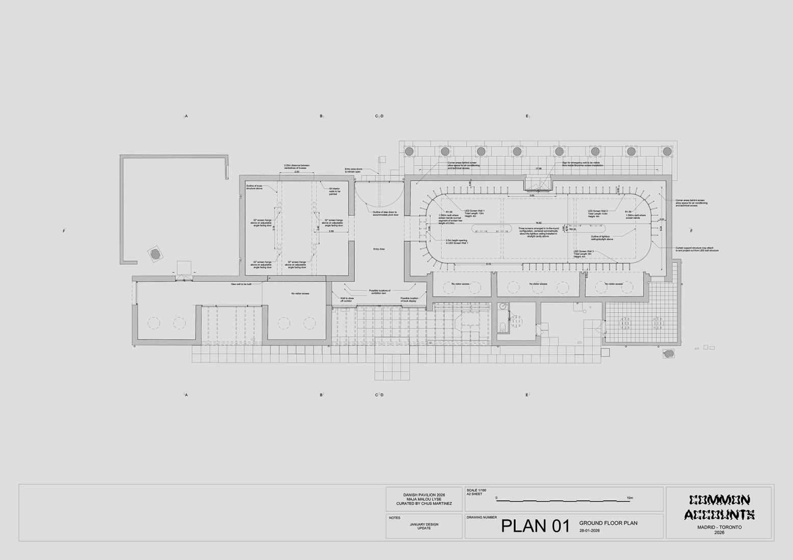 Ground floor plan. "Things to Come." Danish Pavilion at the Venice Art Biennale by Maja Malou Lyse and Common Accounts.