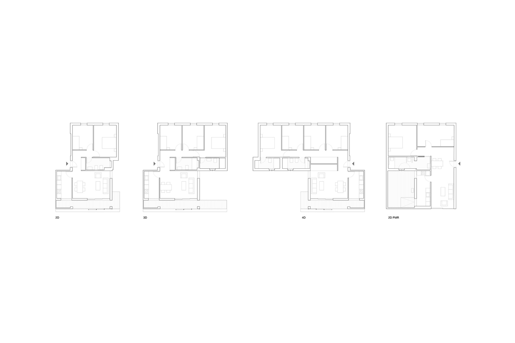 Tipología de viviendas. 125 viviendas de protección oficial por Daroca Arquitectos + Práctica Arquitectura. 