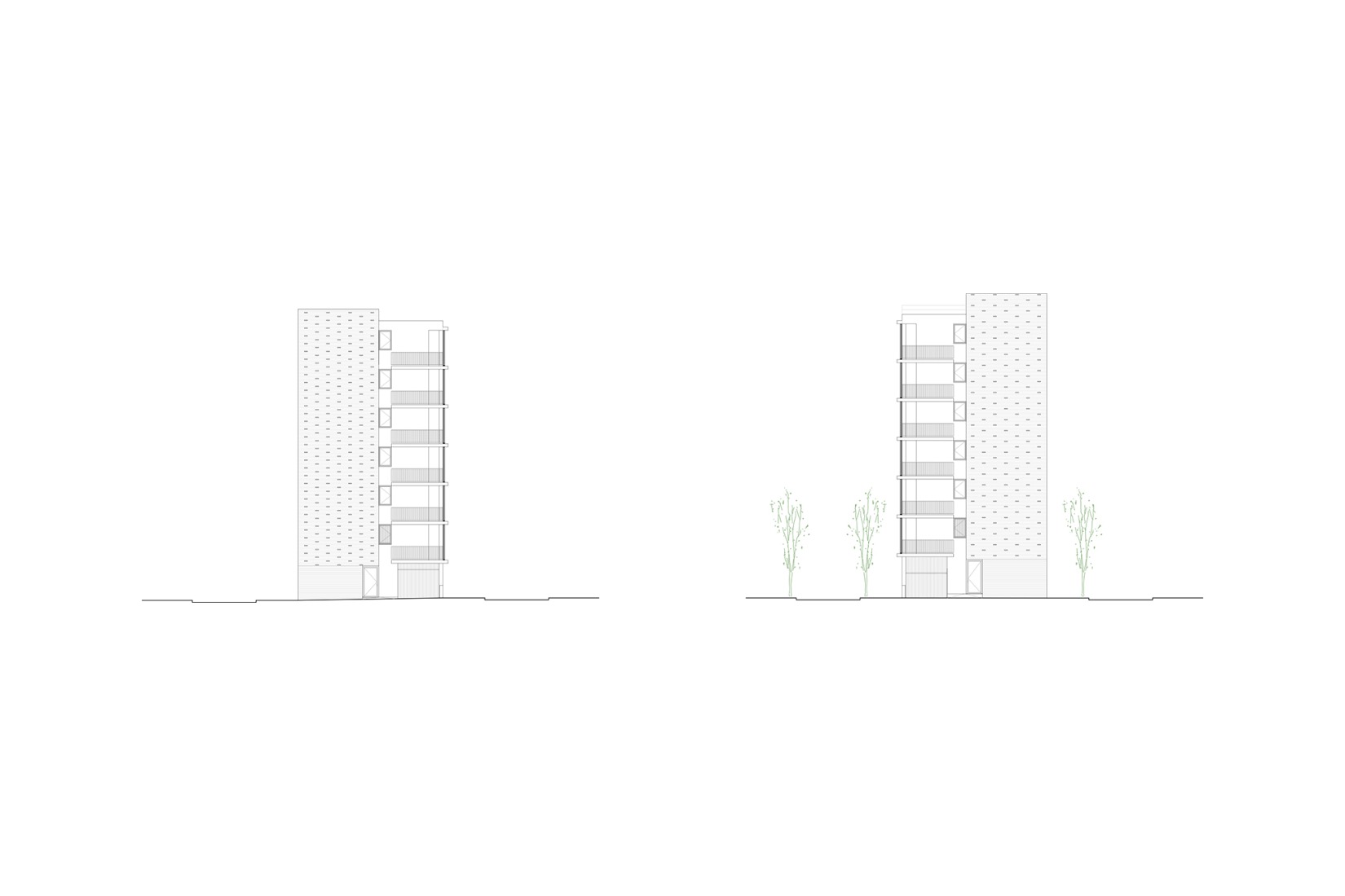 Alzado. 125 viviendas de protección oficial por Daroca Arquitectos + Práctica Arquitectura.