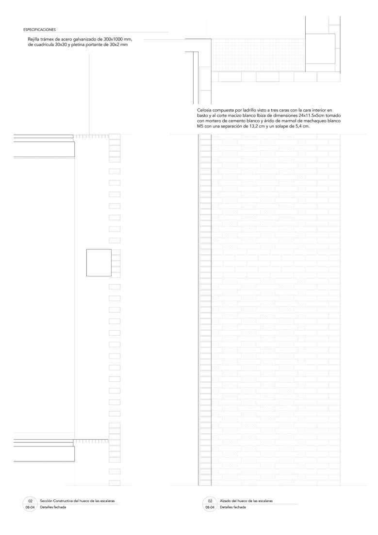 Detalle constructivo. 125 viviendas de protección oficial por Daroca Arquitectos + Práctica Arquitectura.