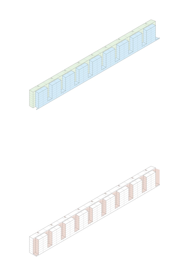 Diagrama. 125 viviendas de protección oficial por Daroca Arquitectos + Práctica Arquitectura.
