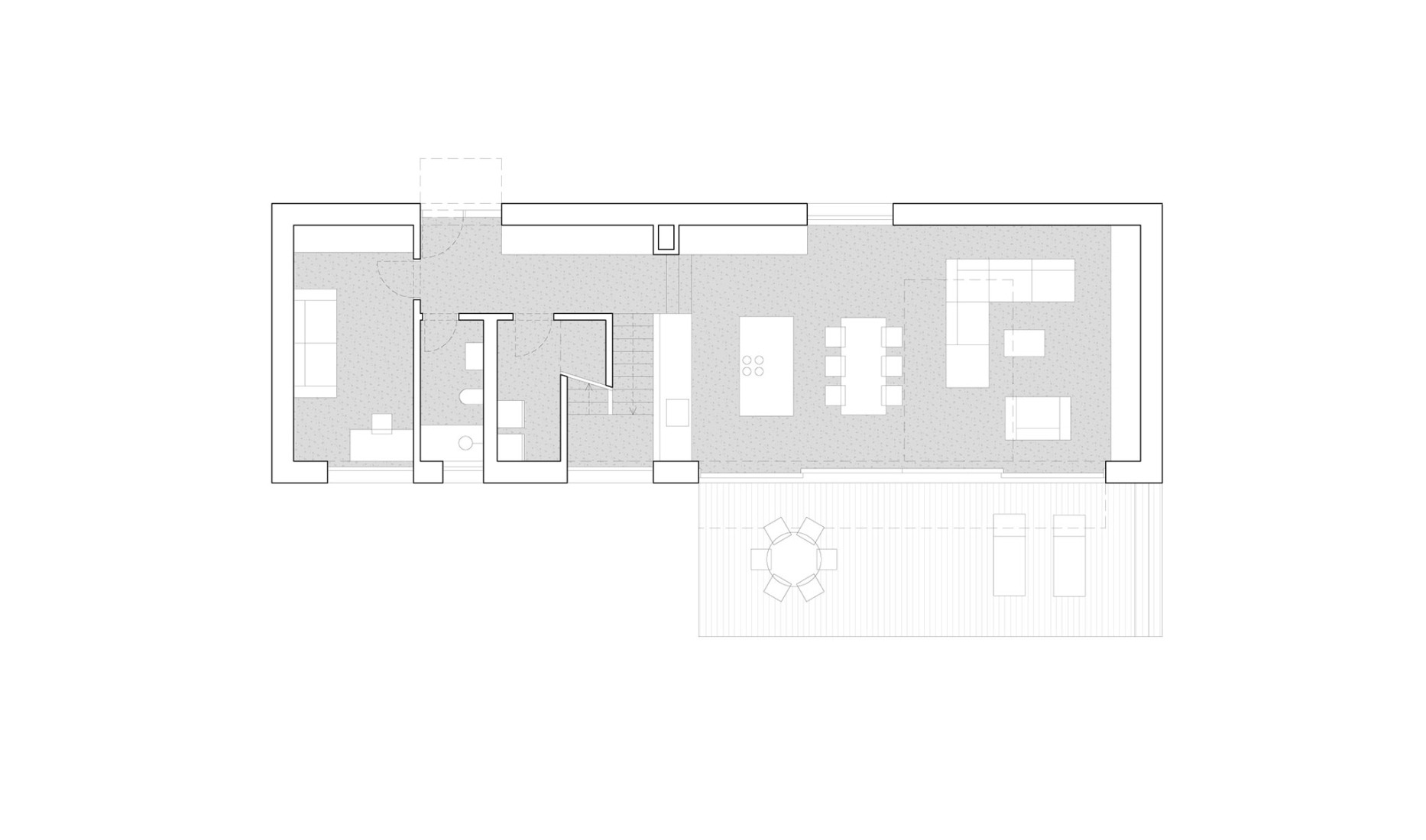 Plano de planta baja. Casa en Čakovice por edit!.