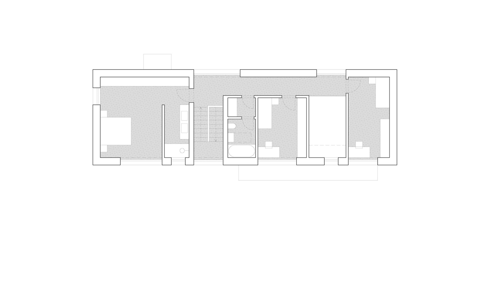 Plano de primera planta. Casa en Čakovice por edit!.