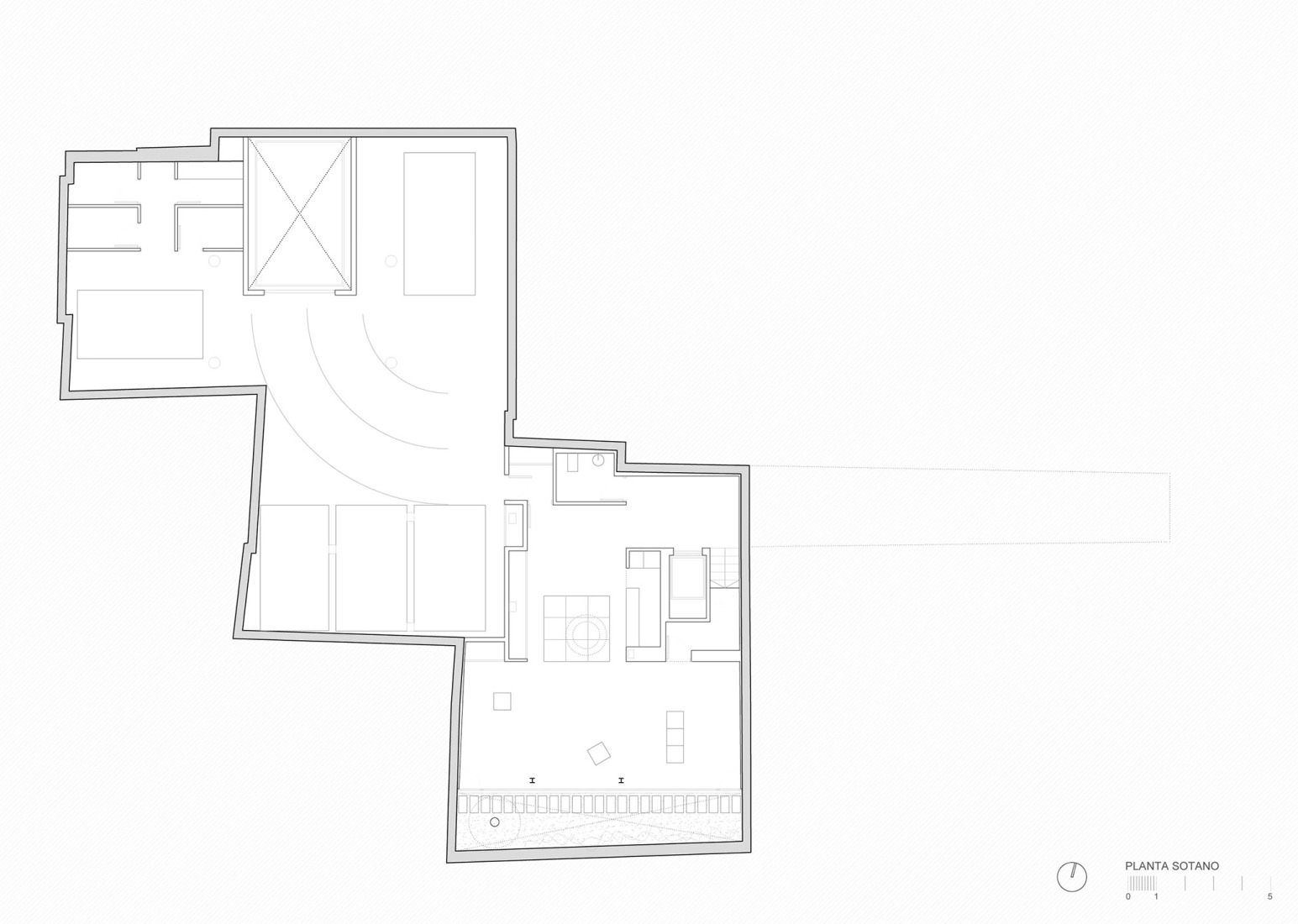 Plano de planta baja. Edificio Viciana por José Fernández-Llebrez. 