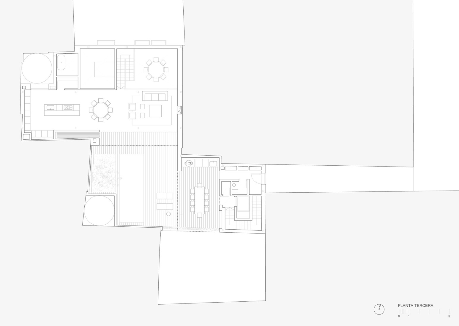 Plano de tercera planta. Edificio Viciana por José Fernández-Llebrez. 