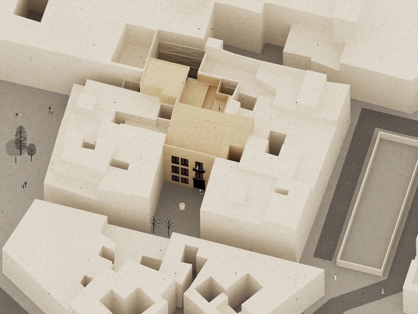 Maqueta. Edificio Viciana por José Fernández-Llebrez. 