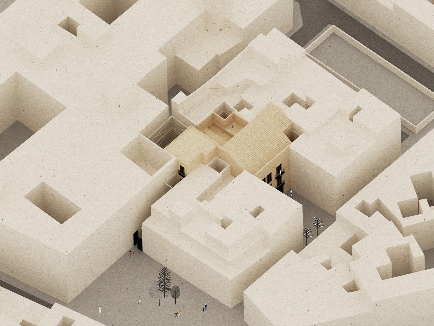 Maqueta. Edificio Viciana por José Fernández-Llebrez. 