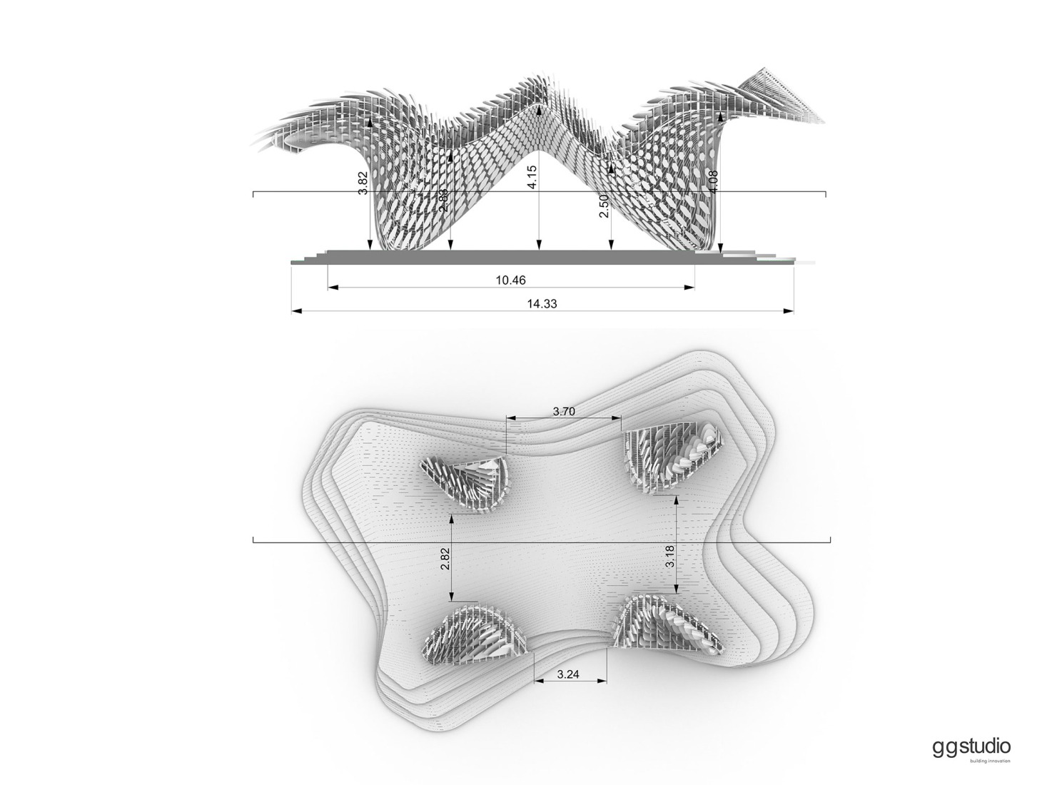 Planos de planta y alzado. «DRAC» por ggstudio.