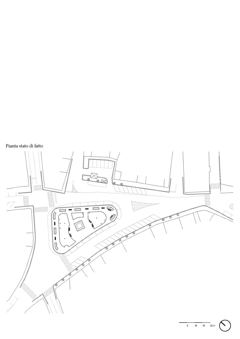 Plano de situación, estado previo. Piazza Mariano por Giulia de Appolonia.
