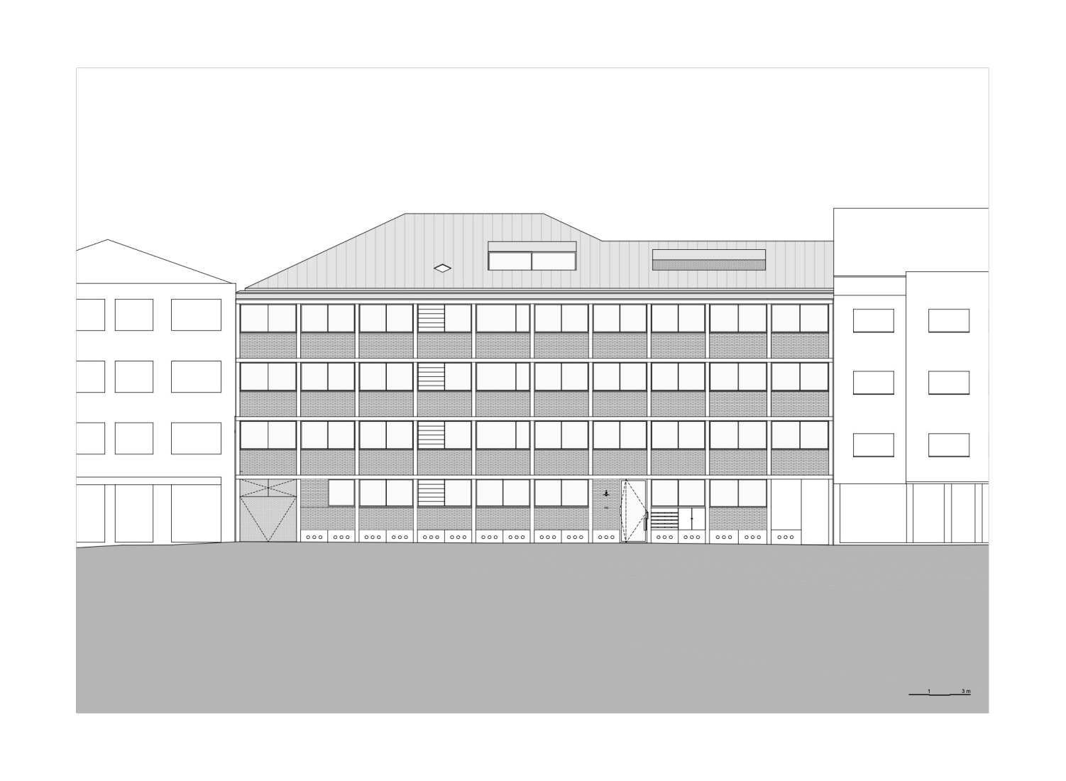 Front Elevation. Hintze Ribeiro Multifamily Housing Building by Helder da Rocha Arquitectos.