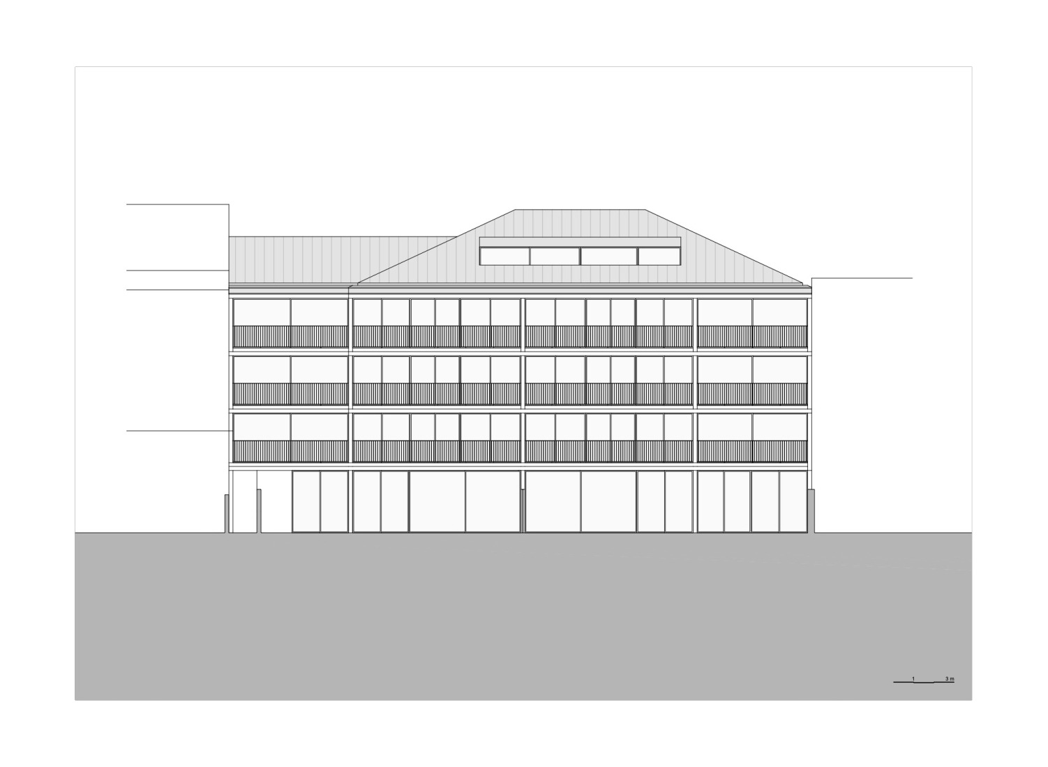 Rear Elevation. Hintze Ribeiro Multifamily Housing Building by Helder da Rocha Arquitectos.