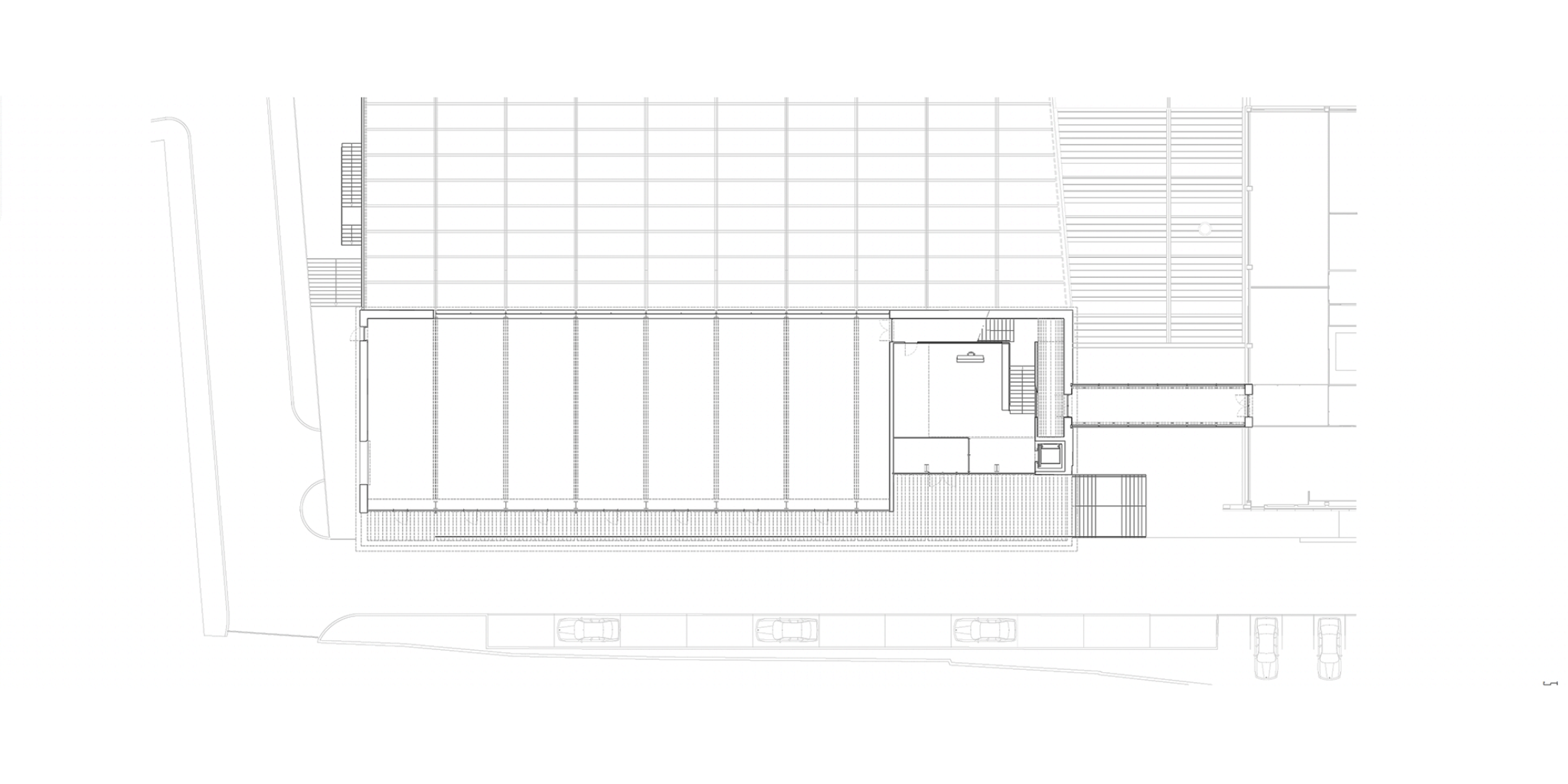 Plano de planta baja. Nuevo edificio de la sede de la PRF por Impare Arquitectura.