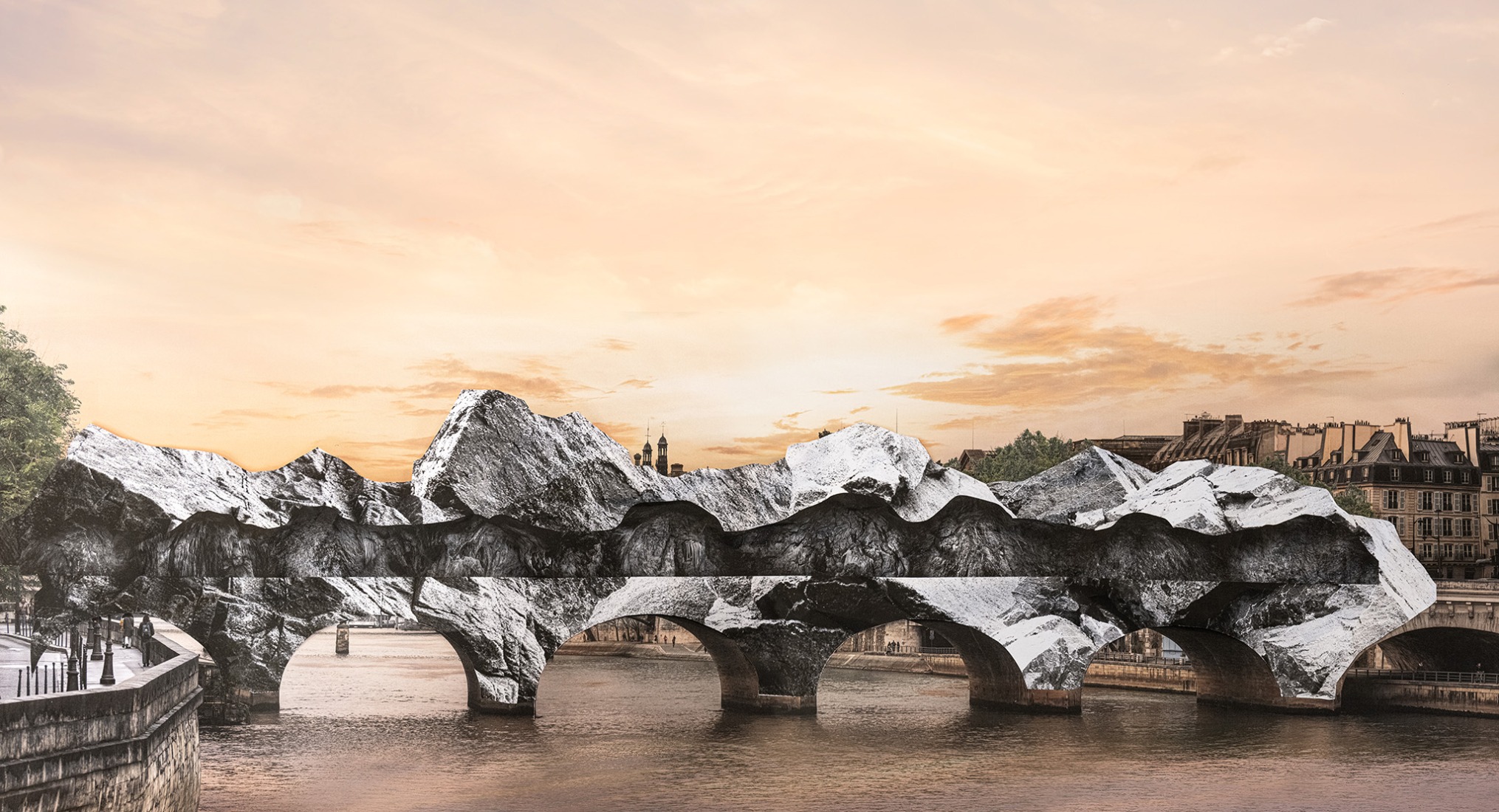 JR. "La Caverne du Pont Neuf" (preparatory sketch). 2026. Photograph courtesy by Atelier JR.