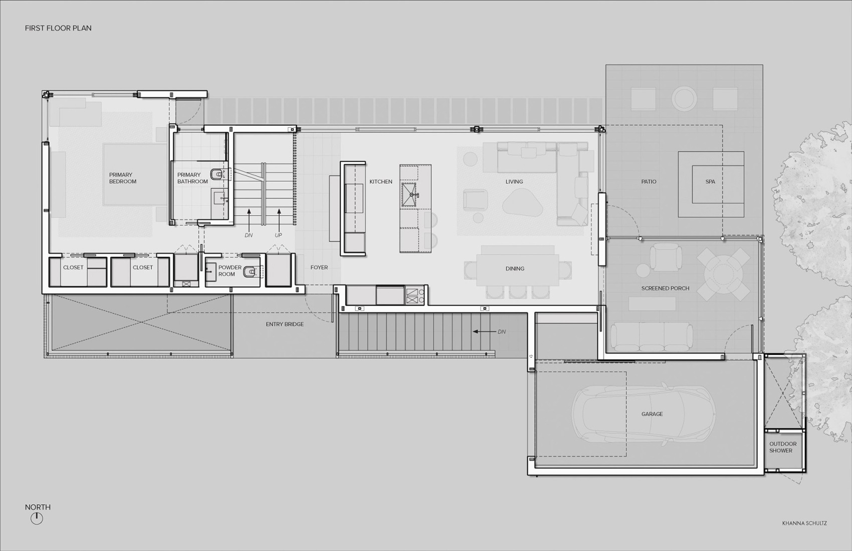 Plano de planta sótano. «Casa en los callejones» por Khanna Schultz.