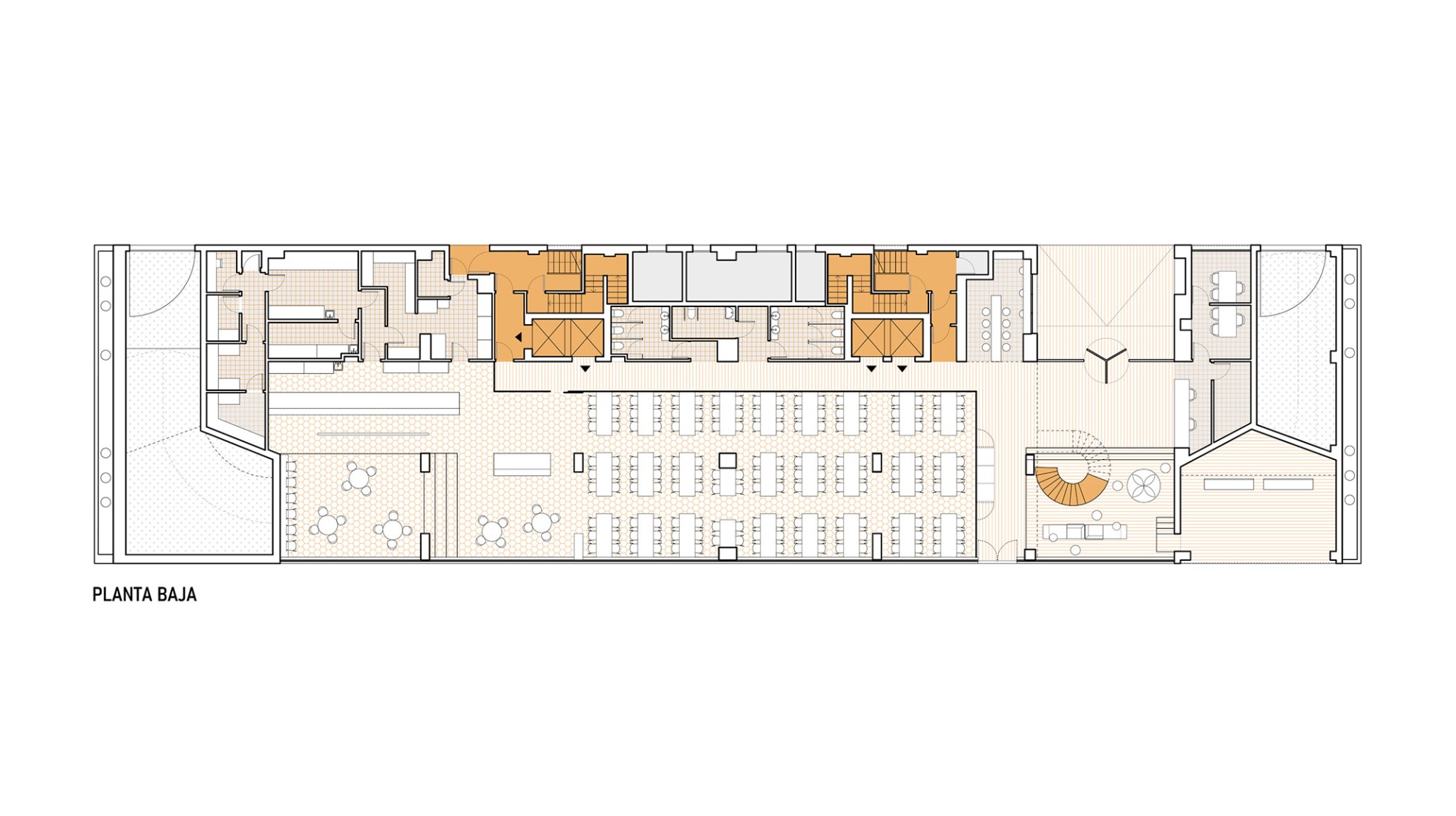 Ground floor plan. Student residence in Burjassot by Martín Lejarraga Oficina de Arquitectura.