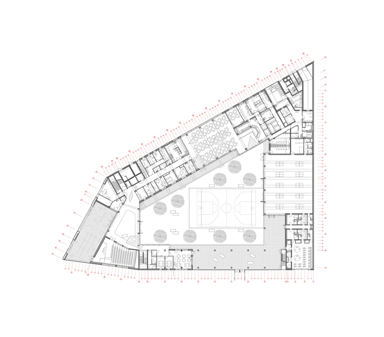 Plano de planta baja. Campus experimental Renault por Mikoü Architecture.