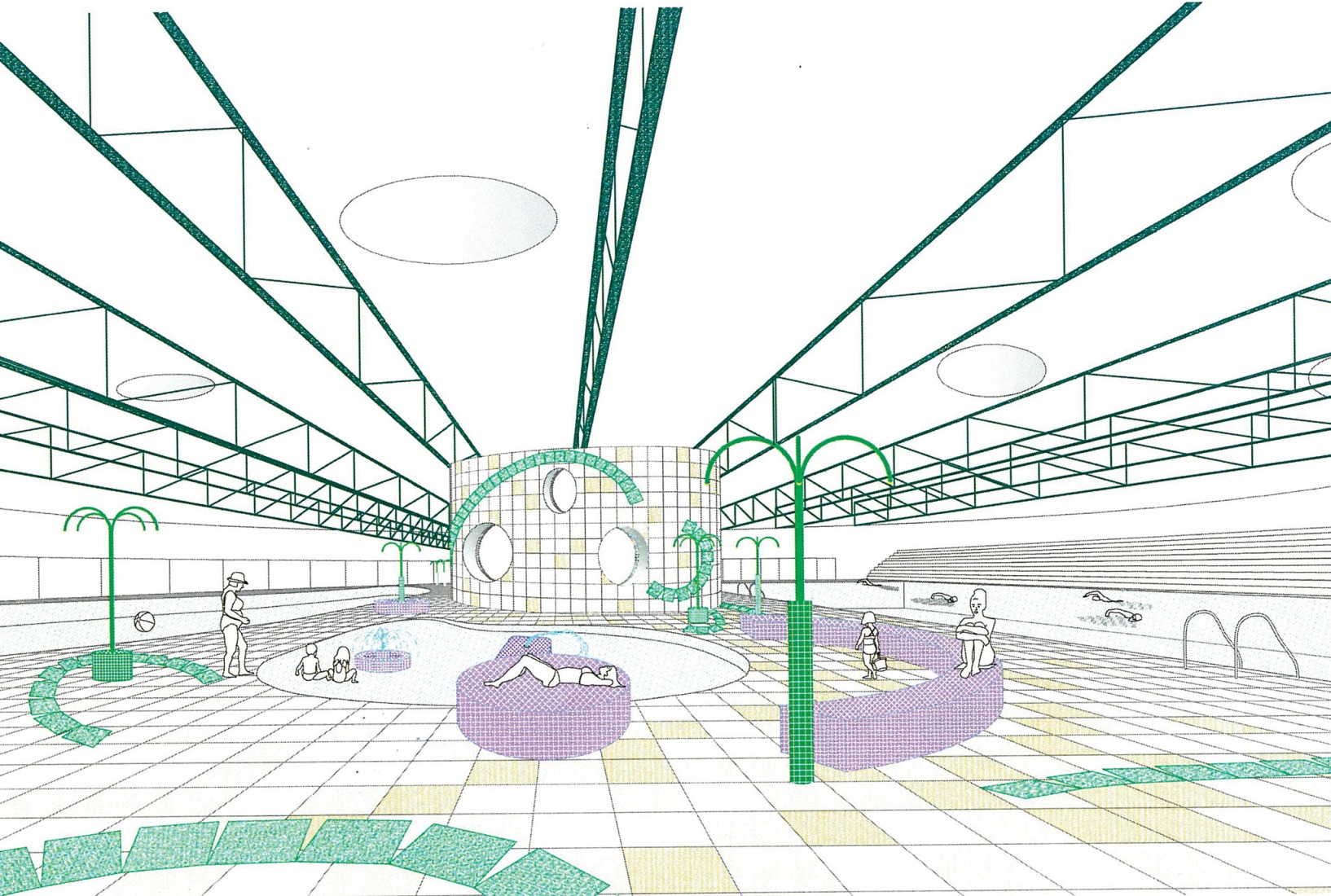 Perspectiva. Centro acuático en Châteauroux por Mikoü. 