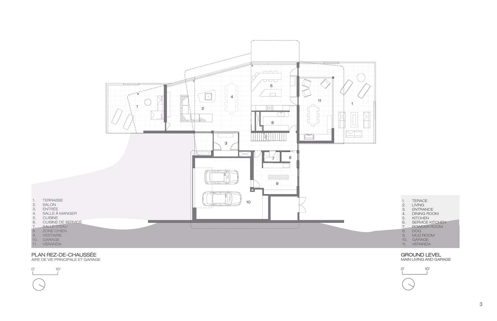 Plano de planta baja. El Albatros por MU Architecture. 