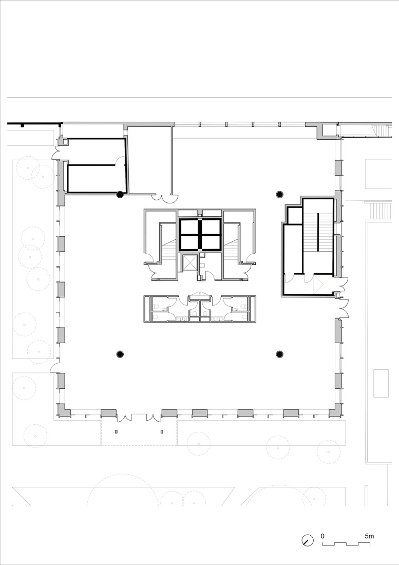 Plano de planta baja. Pabellón Keller por nunc architectes.